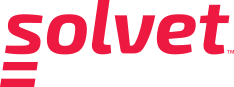 Logo for Solvet, featuring the company name in a bold, lowercase red font with a stylized "s" composed of three horizontal bars.